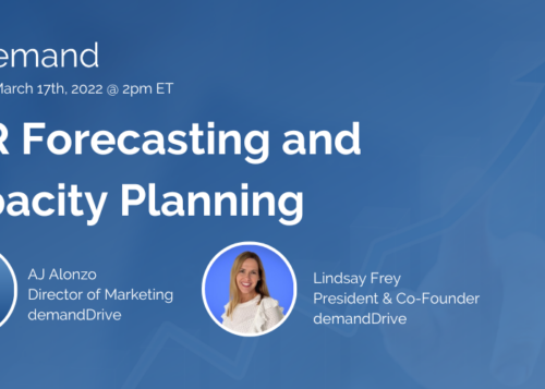 Webinar announcement for SDR Forecasting and Capacity Planning hosted by AJ Alonzo and Lindsay Frey
