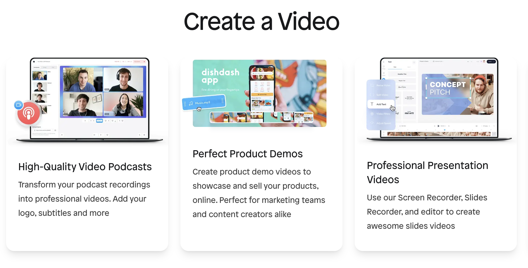 screenshot of veed.io platform