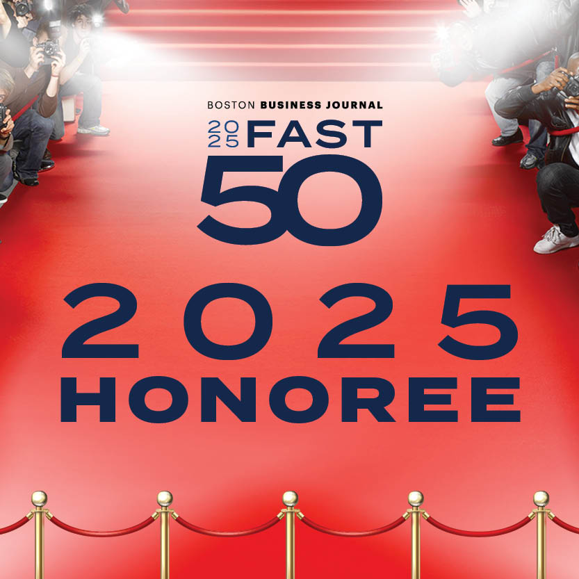 Red carpet event with photographers, featuring "2025 Fast 50 Honoree" text.